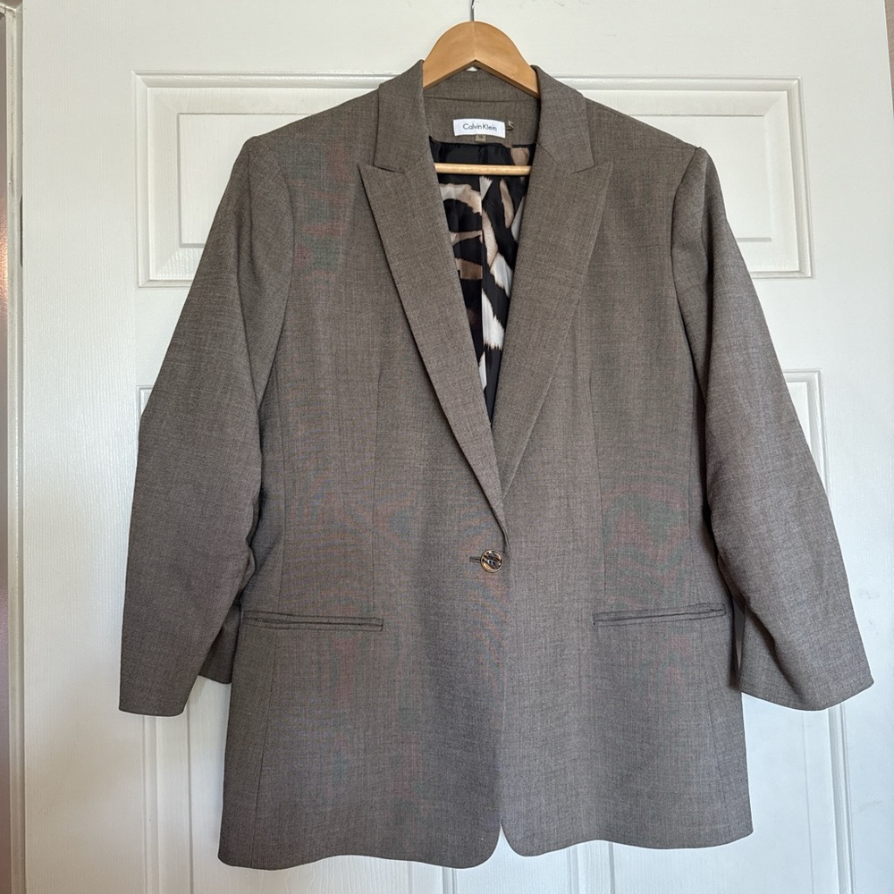 Calvin Klein Women's Taupe Blazer